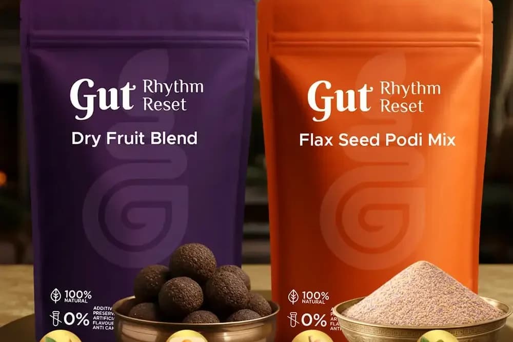 Constipation Healer Combo: Dry Fruit Blend and Flax Seed Podi pouches
