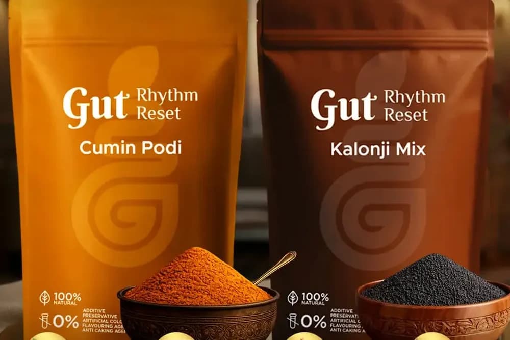 Gas, Bloat and Indigestion Healer Combo: Cumin Podi and Kalonji Mix pouches