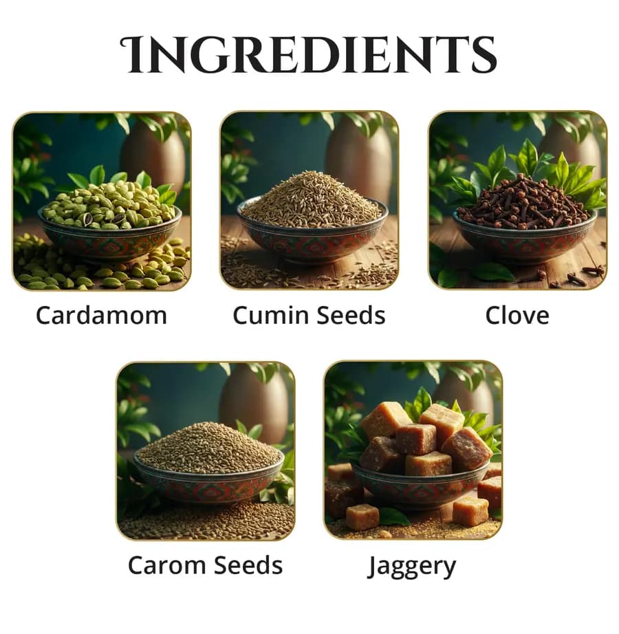 Illustrated ingredients of Cumin Podi Mix
